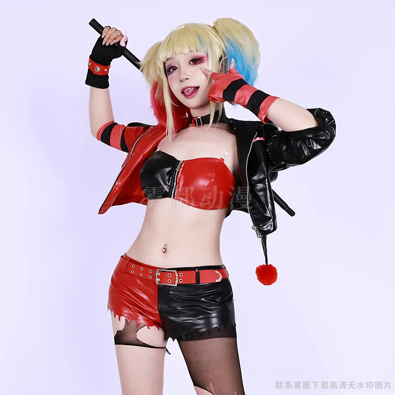 Anime Harley Quinn Cosplay - Palyaço Kız Palyaço Suç Prensesi Cosplay