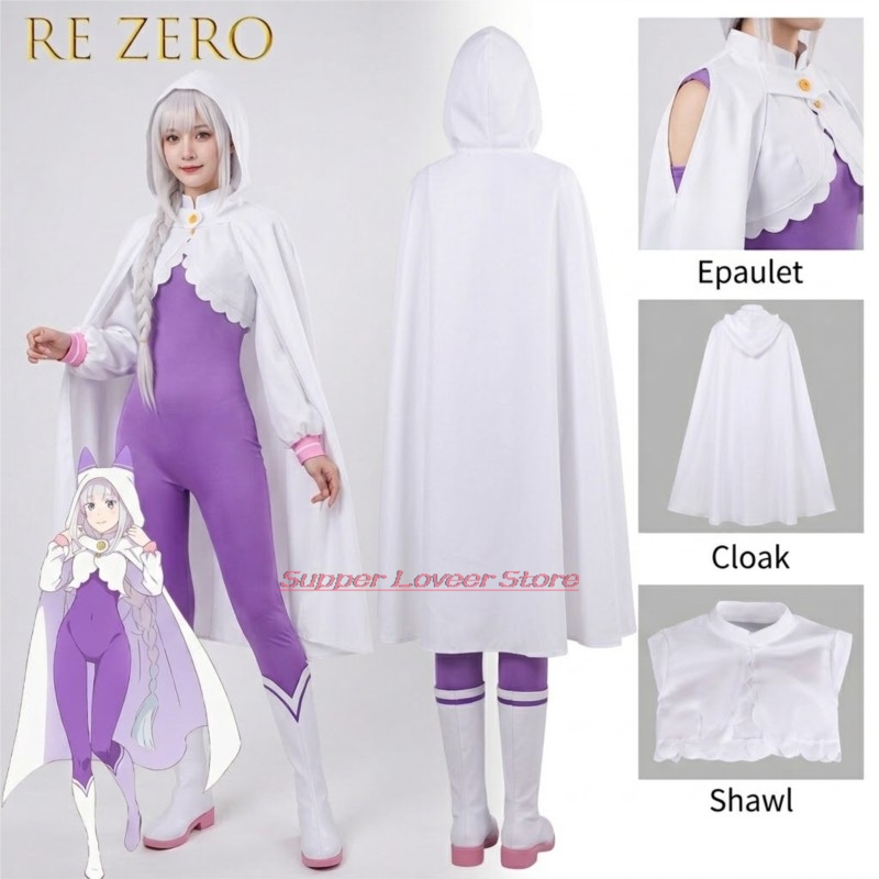 Anime Cosplay Events 2026 - Re Zero Emilia Cosplay Kostüm Seti