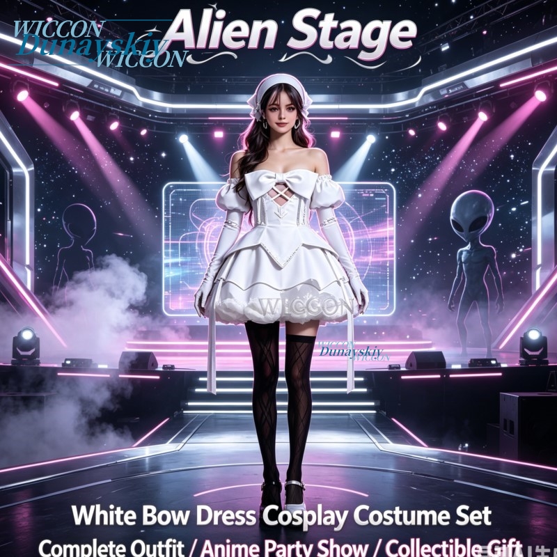 Anime Zombie Cosplay - Anime Alien Sahne Zombi Beyaz Yay