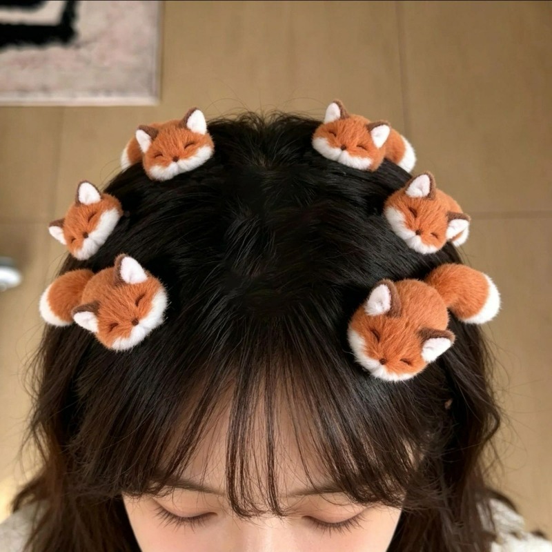 Anime Cosplay Korean Girl - 1/4 adet 3D peluş saç tokası