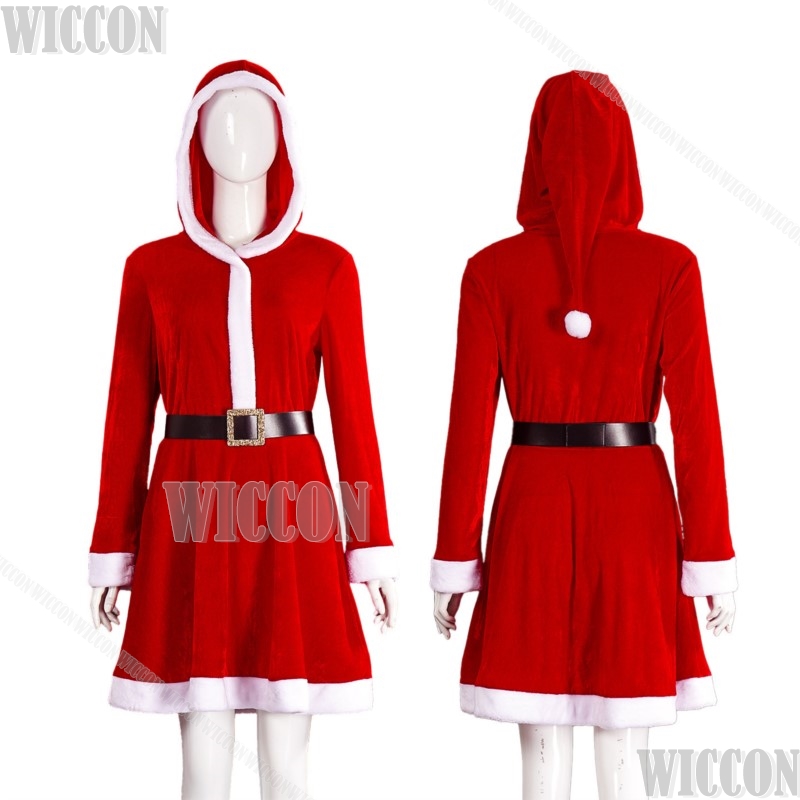 Anime Cosplay Events 2026 - 2026 Yeni Kırmızı Noel Elbisesi Kapüşonlu