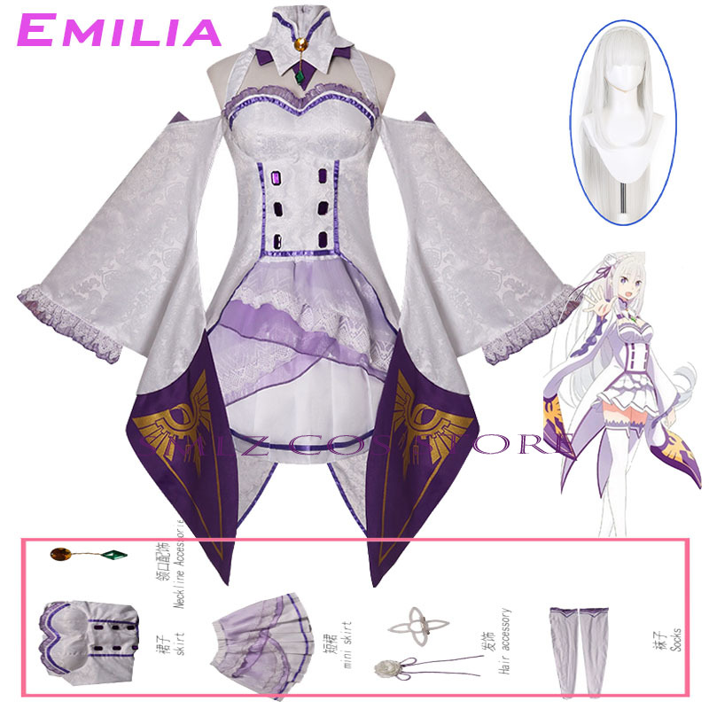 Emilia Cosplay Anime Re Zero K - Anime Zero Cosplay incelemesi ve fiyatı